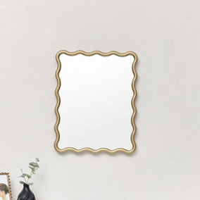 Melody Maison Gold Wave Framed Wall Mirror 50cm x 40cm