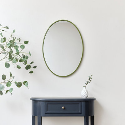 Melody Maison Green Oval Metal Framed Mirror 50cm x 70cm