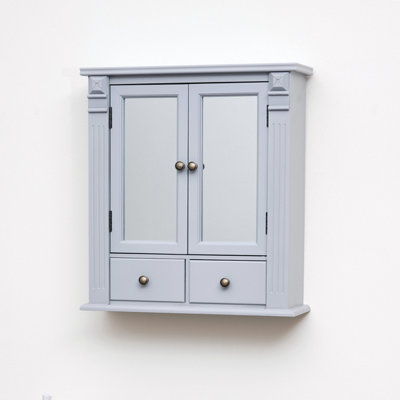 Melody Maison Grey Mirrored Bathroom Cabinet with Drawer Storage Price Comparisons | Compare The Build