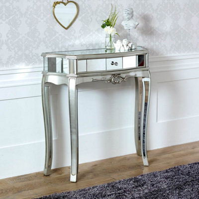 Melody Maison Half Moon Mirrored Console Table - Tiffany Range