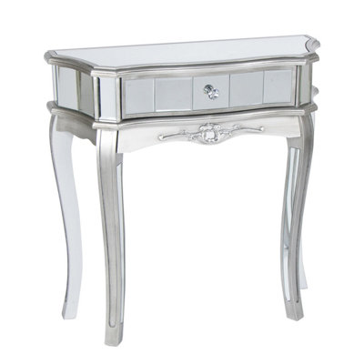 Melody Maison Half Moon Mirrored Console Table Tiffany Range