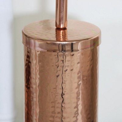 Melody Maison Hammered Copper Metal Toilet Brush Holder