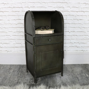 Melody Maison Industrial Style Metal Bedside Cabinet