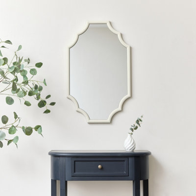 Melody Maison Ivory Geometric Framed Wall Mirror 80cm x 50cm