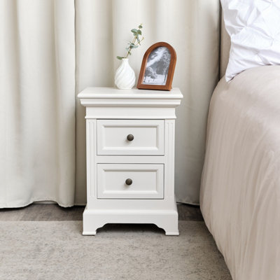 Melody Maison Ivory Two Drawer Bedside Table - Daventry Ivory Range