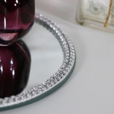 Melody Maison Jewelled Mirrored Display Plate