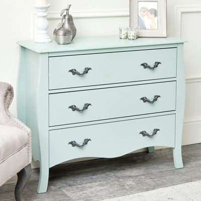 Melody Maison Large 3 Drawer Chest of Drawers - Elizabeth Sage Green Range