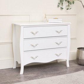 Melody Maison Large 3 Drawer Chest of Drawers - Elizabeth White Range