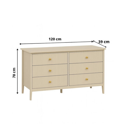 Large 6 Drawer Chest Of Drawers - Hales Black Range – Windsor Browne