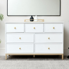 Melody Maison Large 7 Drawer Chest of Drawers - Aisby White Range