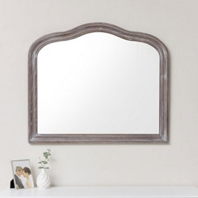 Melody Maison Large Arched Wooden Framed Wall Mirror 90cm x 77cm