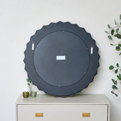 Melody Maison Large Bevelled Green Glass Wall Mirror 80cm x 80cm