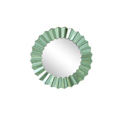 Melody Maison Large Bevelled Green Glass Wall Mirror 80cm x 80cm