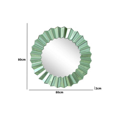Melody Maison Large Bevelled Green Glass Wall Mirror 80cm x 80cm