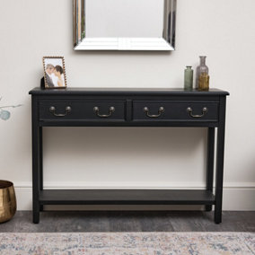Melody Maison Large Black 2 Drawer Console Table