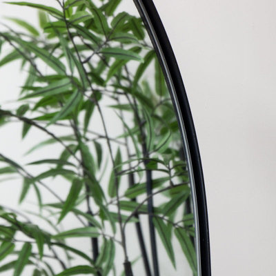 Large Black Arched Mirror