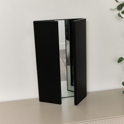 Melody Maison Large Black Dressing Table Triple Mirror - 70cm x 60cm