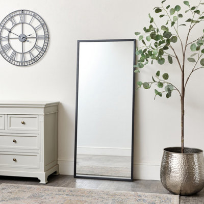 Melody Maison Large Black Rectangle Wall Mirror 60cm x 140cm