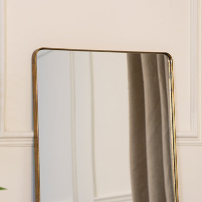 Melody Maison Large Brushed Gold Wall / Floor / Leaner Mirror 47cm x 142cm
