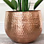 Melody Maison Large Copper Hammered Metal Planter