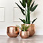 Melody Maison Large Copper Hammered Metal Planter