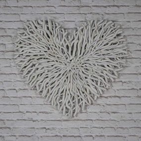 Melody Maison Large Cream Twig Heart Wall Art
