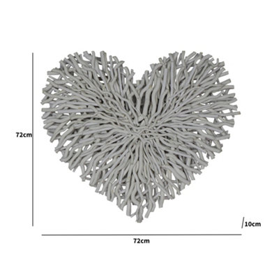 Melody Maison Large Cream Twig Heart Wall Art