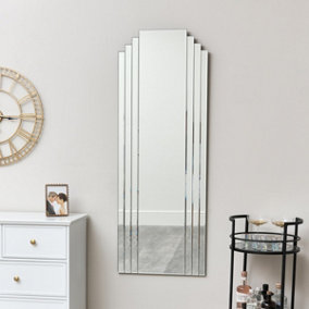 Melody Maison Large Frameless Art Deco Wall Mirror 52cm x 142cm
