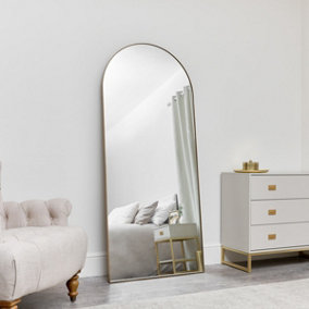 Melody Maison Large Gold Arched Mirror 183cm x 80cm