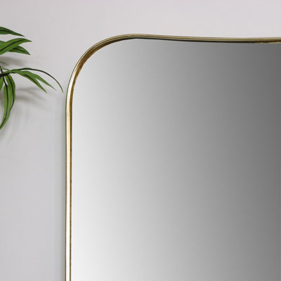 Melody Maison Large Gold Curved Wall Mirror 59cm x 77cm
