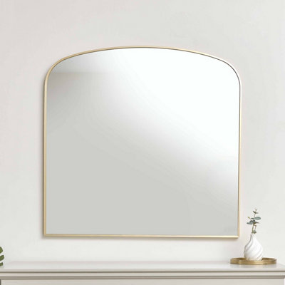 Melody Maison Large Gold Framed Arched Wall Mirror 92cm x 91cm