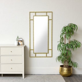 Melody Maison Large Gold Framed Wall Mirror 120cm x 60cm