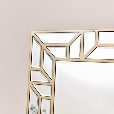 Melody Maison Large Gold Geometric Framed Mirror 70cm x 150cm