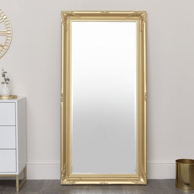 Melody Maison Large Gold Ornate Wall/Floor Mirror 158cm x 78cm