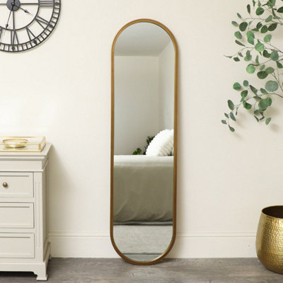 Melody Maison Large Gold Oval Mirror 42cm x 156cm