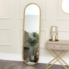 Melody Maison Large Gold Oval Mirror 42cm x 156cm
