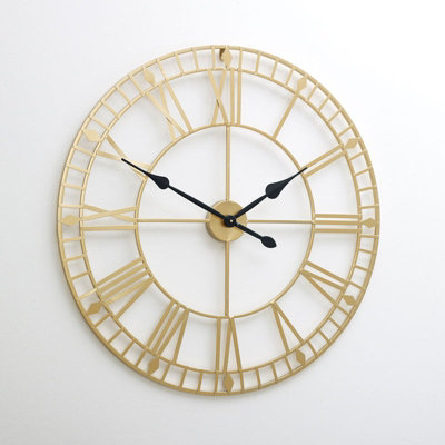 Melody Maison Large Gold Skeleton Wall Clock | DIY at B&Q