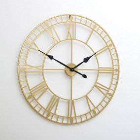 Melody Maison Large Gold Skeleton Wall Clock