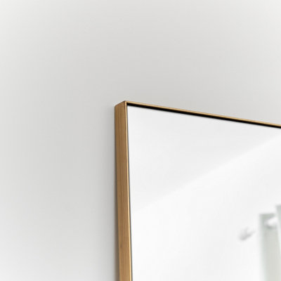 Melody Maison Large Gold Thin Framed Leaner Mirror 80cm x 180cm