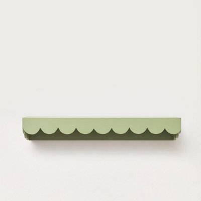 Melody Maison Large Green Scalloped Wall Storage Shelf 61cm — free download