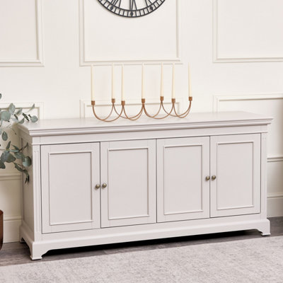 Melody Maison Large Grey 4 Door Sideboard - Daventry Taupe-Grey Range