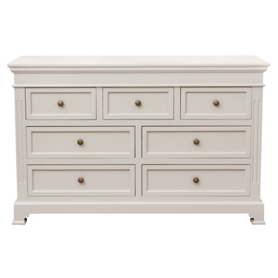 Melody Maison Large Grey 7 Drawer Chest of Drawers - Daventry Taupe-Grey Range