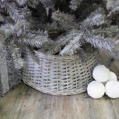 Grey wicker tree skirt 60cm sales
