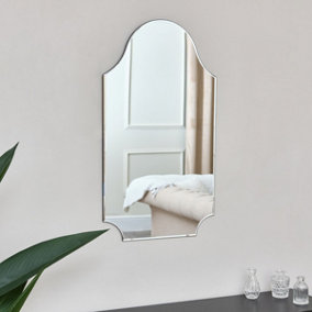 Melody Maison Large Ornate Arch Frameless Bevelled Wall Mirror 80cm x 45cm