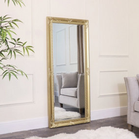Melody Maison Large Ornate Gold Wall/Floor Mirror 76cm x 176cm