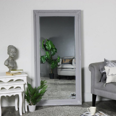 Large Baroque-style Silver Wall / Floor Mirror 90cm x 168cm