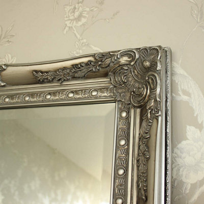 Melody Maison Large Ornate Silver Wall/Floor Mirror 176cm x 76cm