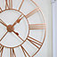 Melody Maison Large Rose Gold Copper Metal Skeleton Clock 80cm x 80cm