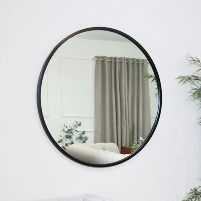 Melody Maison Large Round Black Mirror 100cm x 100cm