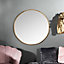 Melody Maison Large Round Gold Framed Wall Mirror 80cm x 80cm